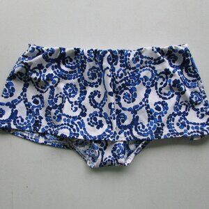 Be Creative Blue Print Skirted Bikini Bottom - 8 - NEW